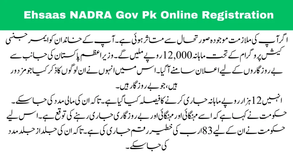 Ehsaas NADRA Gov Pk Online Registration Latest Method 2023