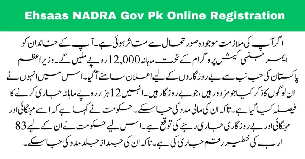 Ehsaas NADRA Gov Pk Online Registration Latest Method 2023